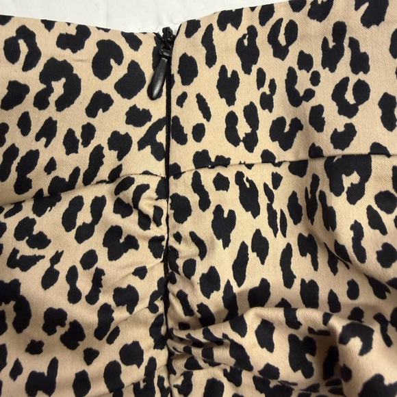 Zara Tan and Black Leopard ruched bodycon Mini Skirt XS - Picture 9 of 11